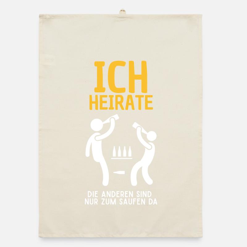 Ich Heirate JGA Shirt Junggesellenabschied satire Organic Geschirrtuch