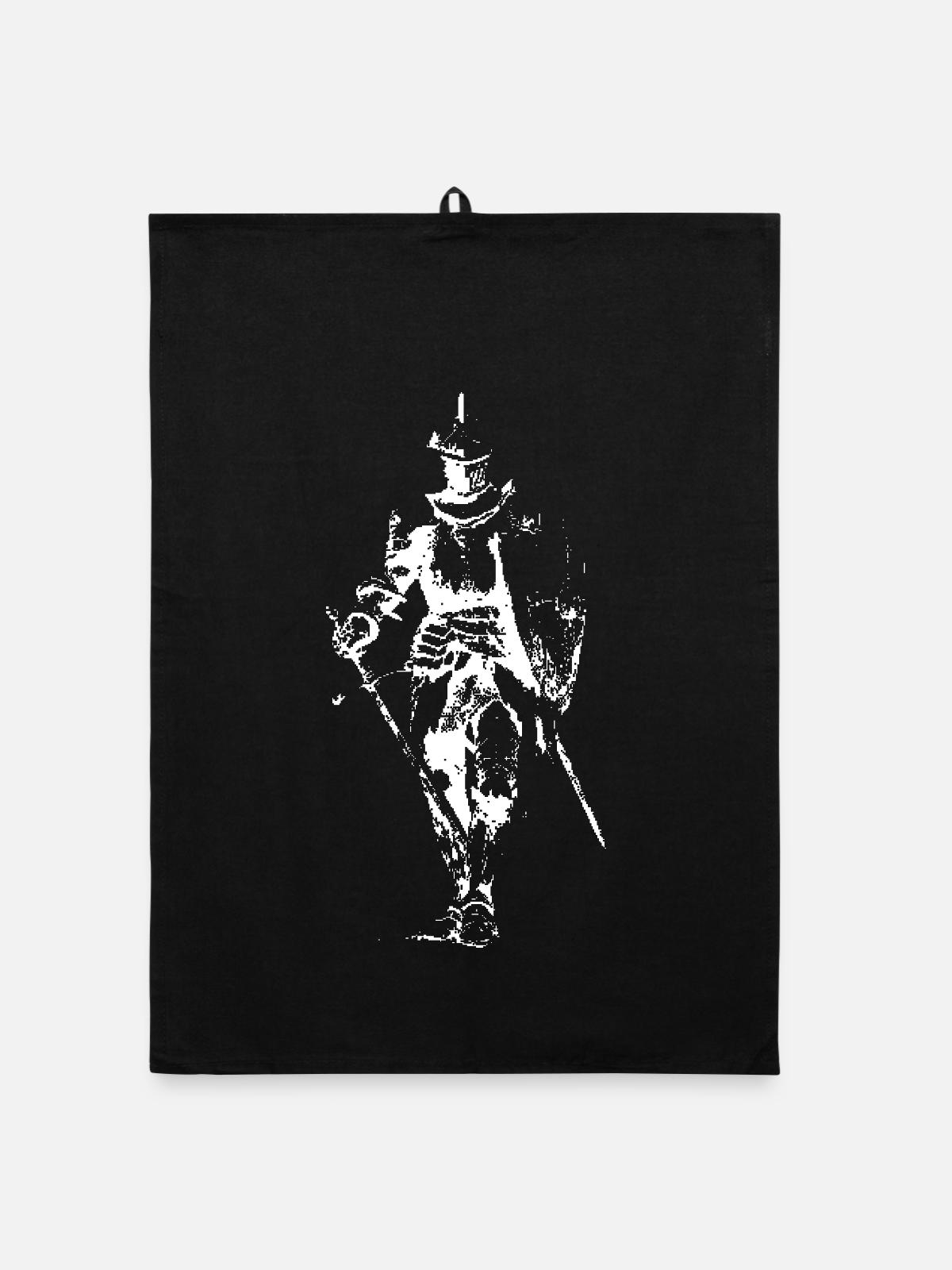 Silhouette du Chevalier Noir - Torchon bio - noir - Devant