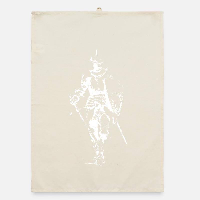 Noir Knight Silhouette Organic dish towel