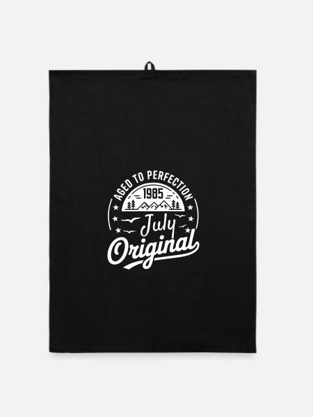 July 1985 – Legend of the Peaks and Mountains - Organic dish towel - black - Front