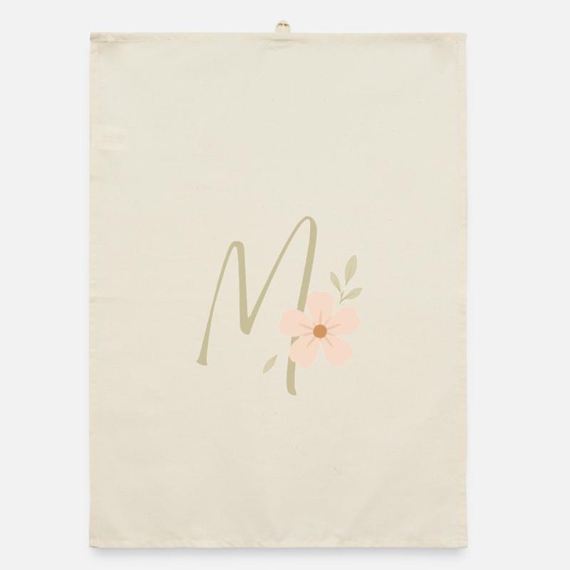 Monogramme M Floral Pastel Torchon bio