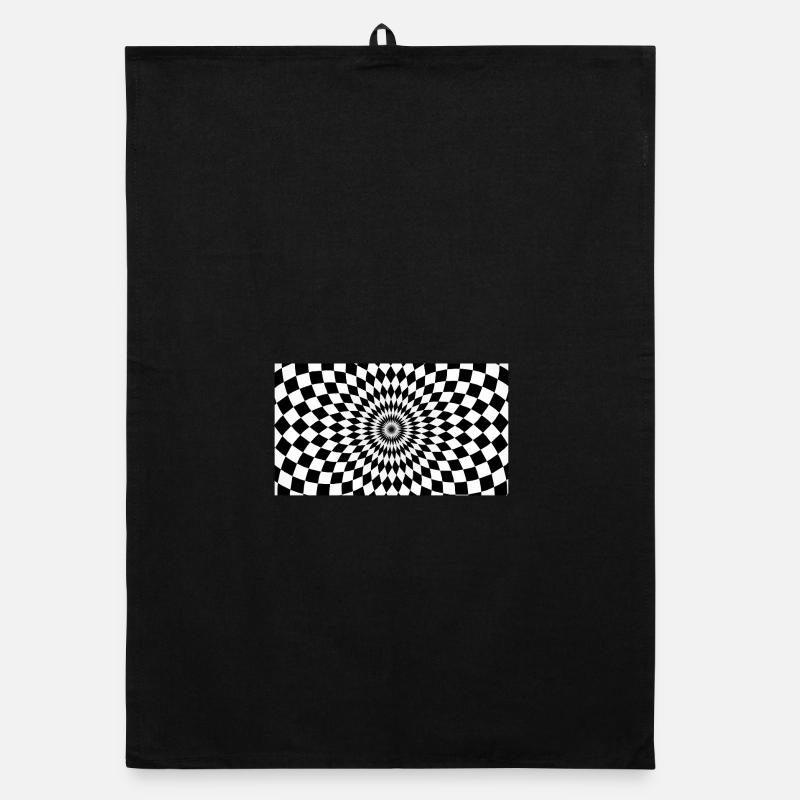 Optical Vortex Checker Illusion Organic dish towel