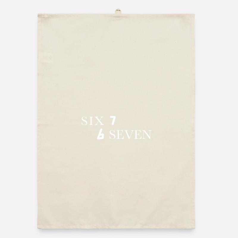 Six seven 67 Typography white funny Organic dish towel