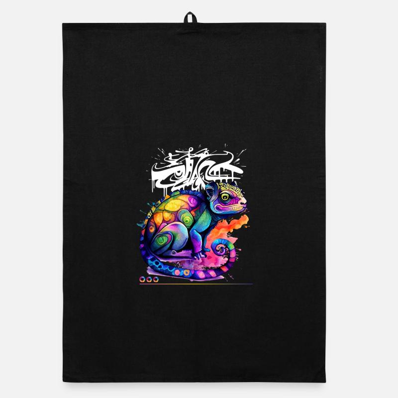 Graffiti caméléon coloré Torchon bio