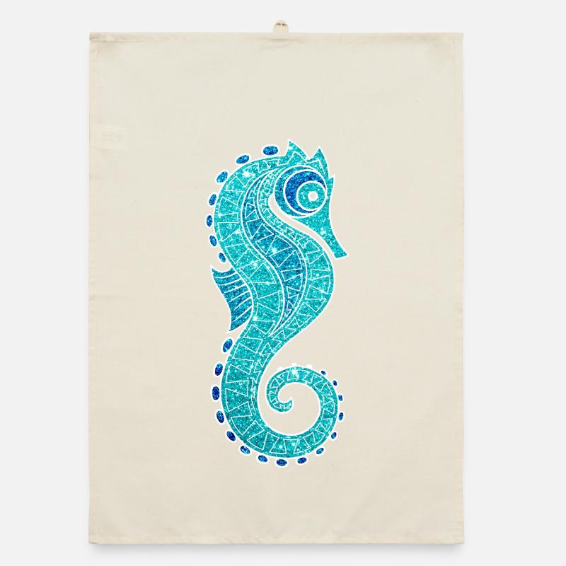 funkelndes Seepferdchen Organic Geschirrtuch