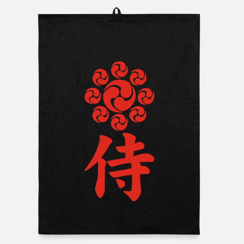 Samurai-Emblem des Uesugi-Clans (rot) Organic Geschirrtuch