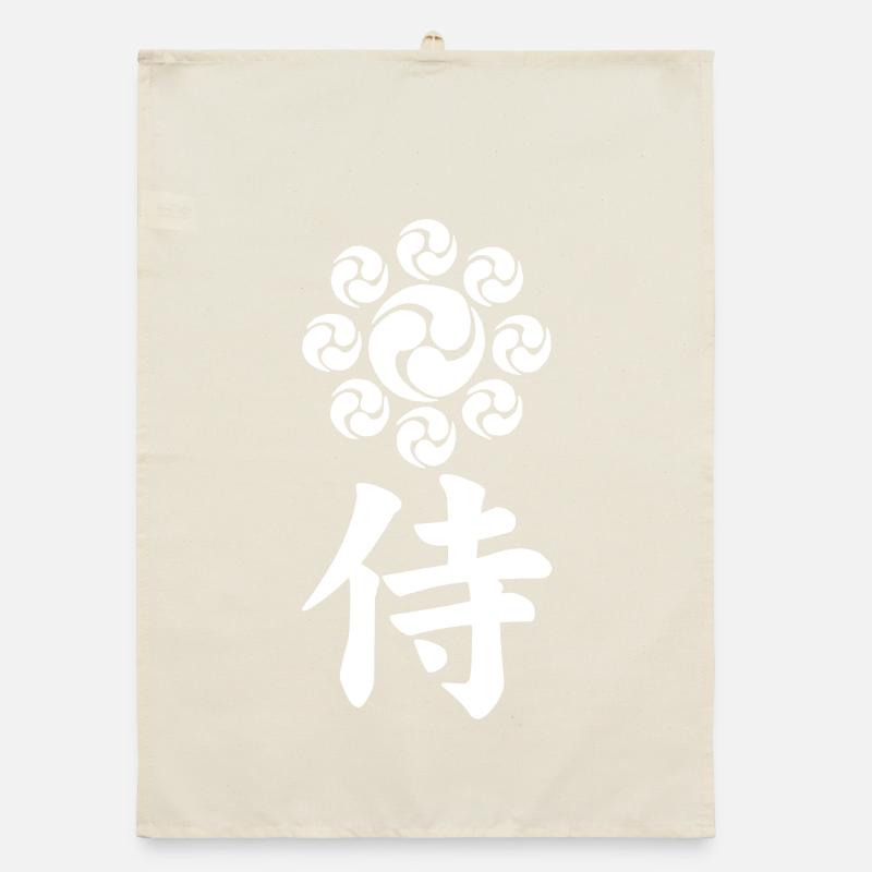 Samurai-Emblem des Uesugi-Clans (weiß) Organic Geschirrtuch