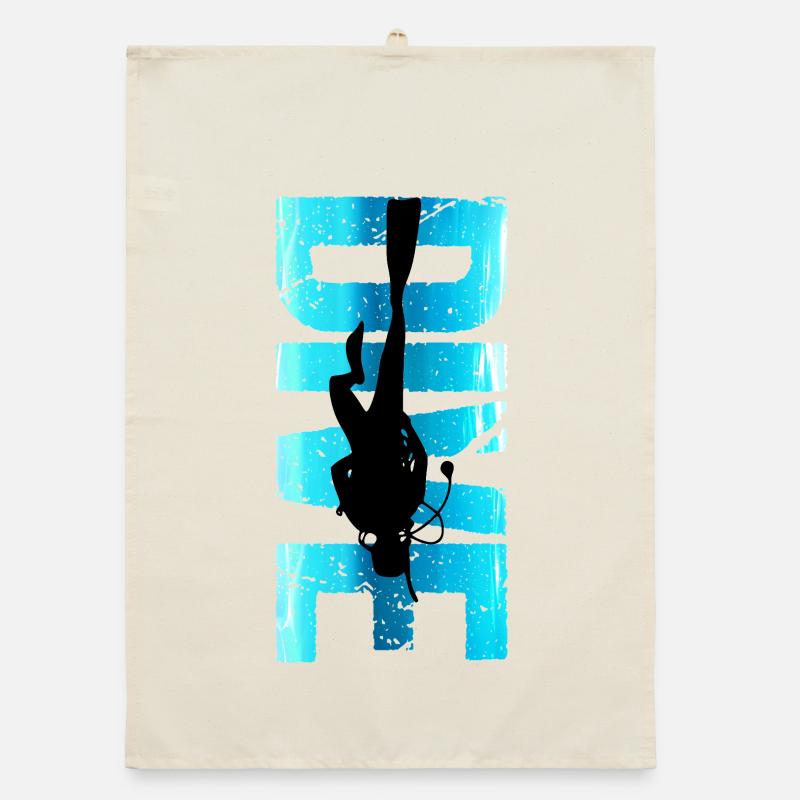 Diver Design Retro Dive Outfit Gift Organic dish towel