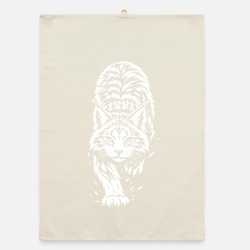 Tribal Luchs – Wildes Waldtier Motiv Organic Geschirrtuch