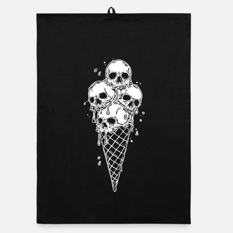 Skelett-Eiscreme Kunst Organic Geschirrtuch