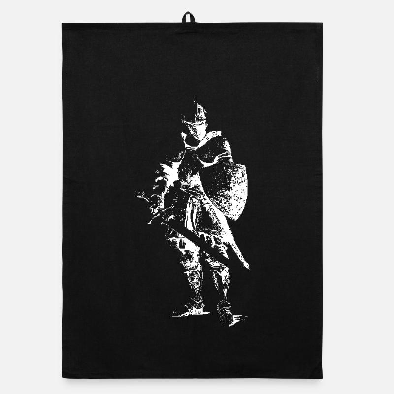Iron Knight Silhouette Organic dish towel