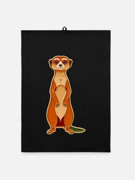Always on the lookout - Organic dish towel - black - Front