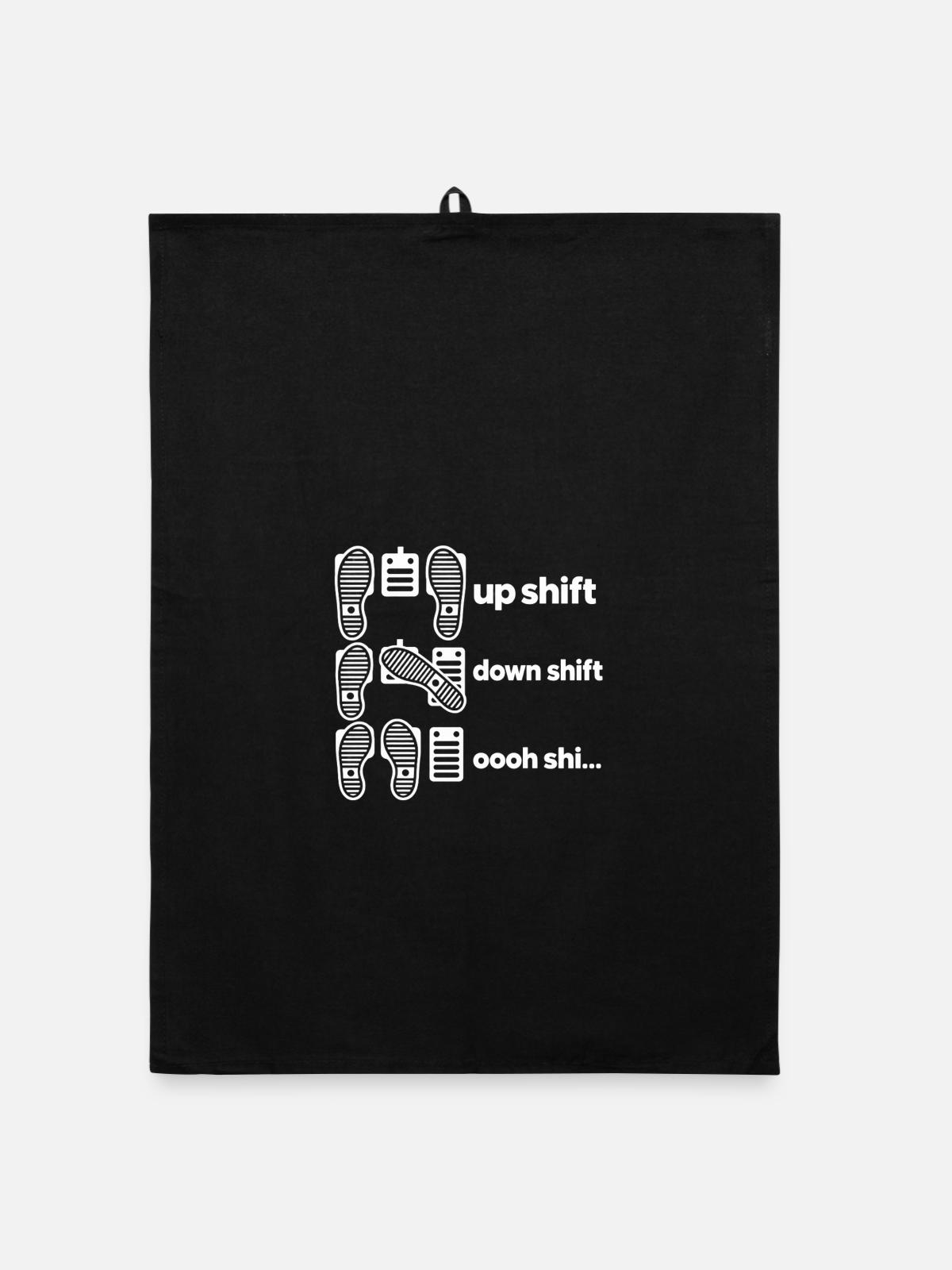 Shift Happens - Organic Geschirrtuch - Schwarz - Vorne