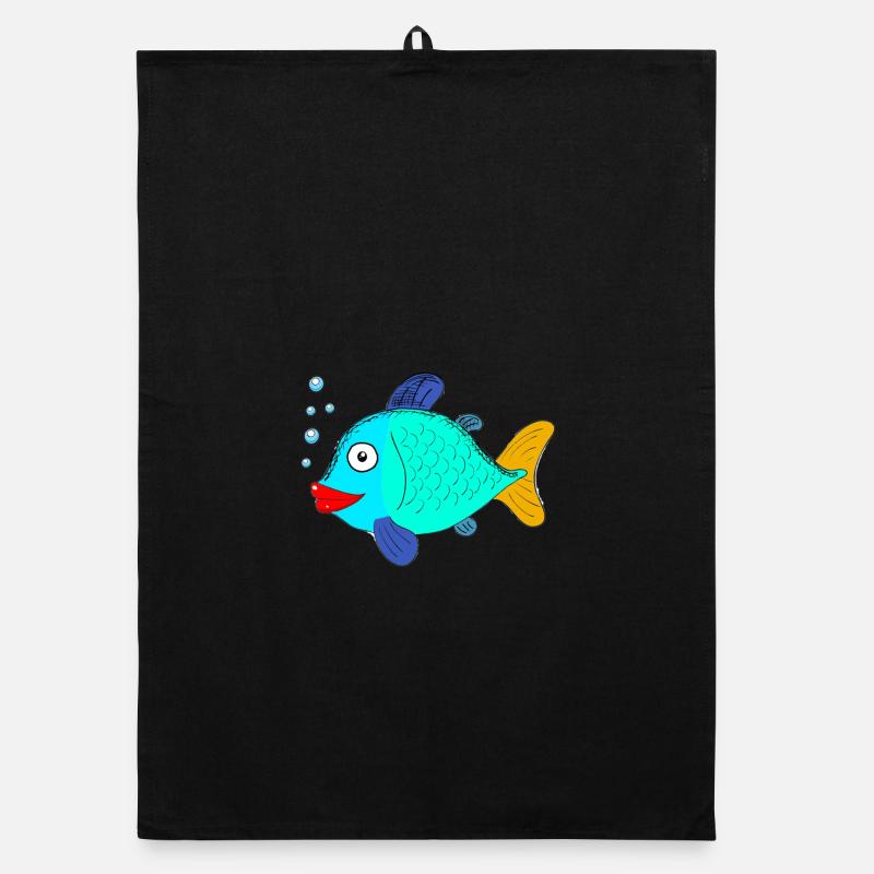 fisch mit Blubberblasen Organic Geschirrtuch