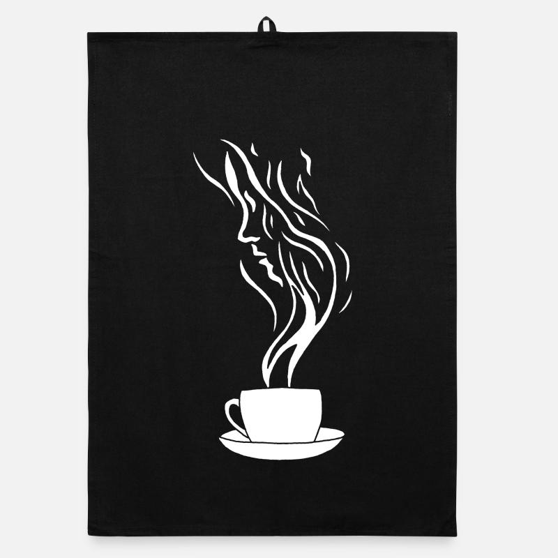Coffee and the human face Organic dish towel