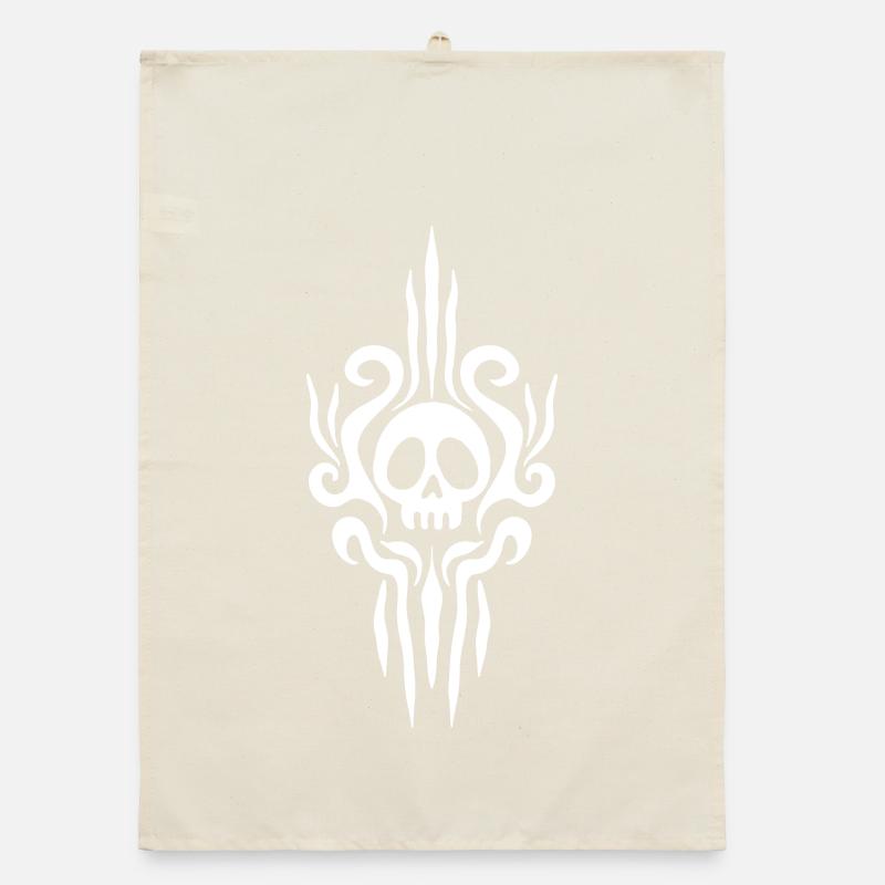 Crâne blanc et tatouage Torchon bio