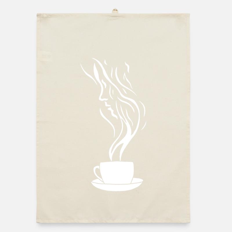 Ein Gesicht und eine Tasse Kaffee Organic Geschirrtuch