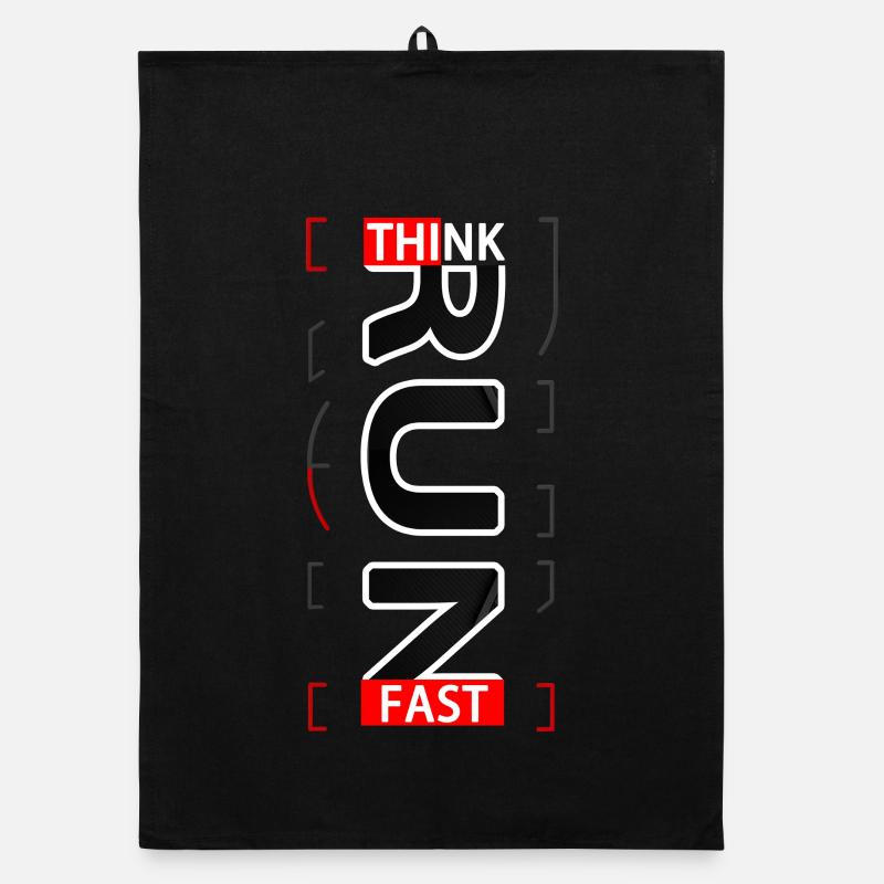 Think Fast RUN Sportif wear - Torchon bio - noir