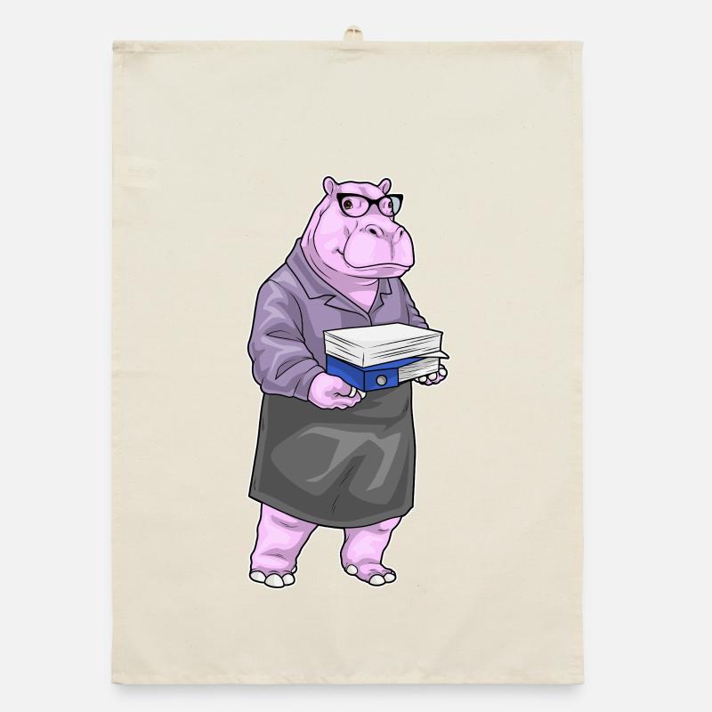Hippopotamus Secretary Paper Stack Office Organic dish towel