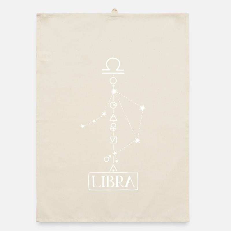 Libra - Libra Zodiac - white Organic dish towel