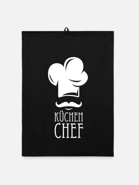 Küchenchef Koch kochen Symbol Köche Küche icon - Organic Geschirrtuch - Schwarz - Vorne