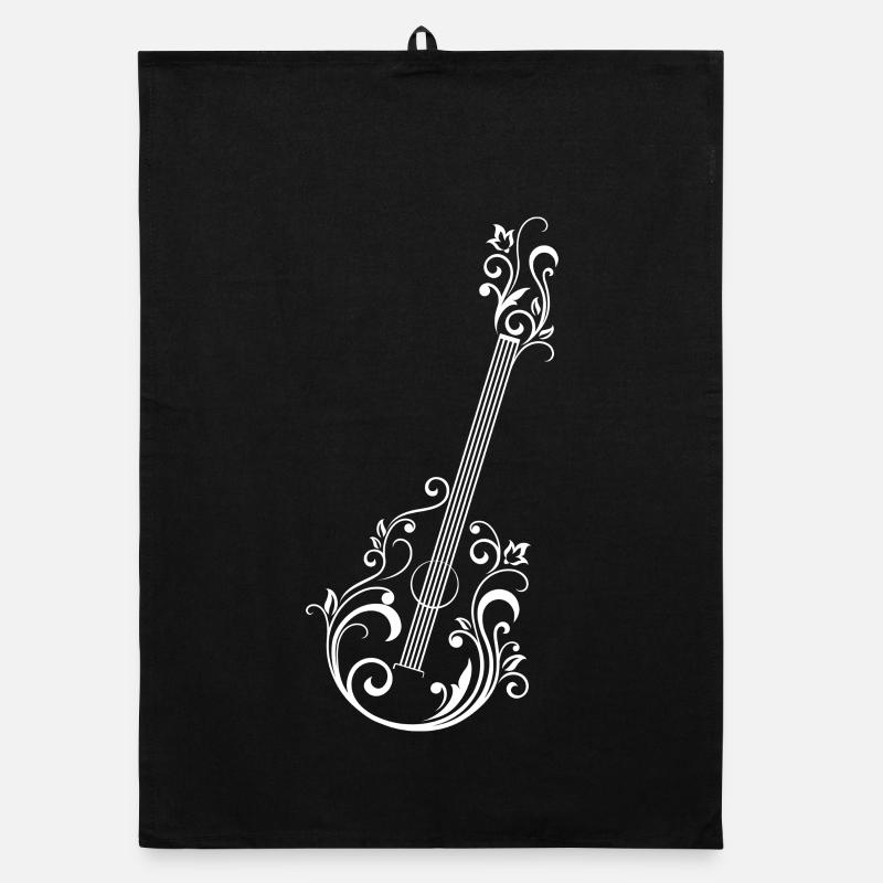 Kunstvolles Gitarrendesign Organic Geschirrtuch