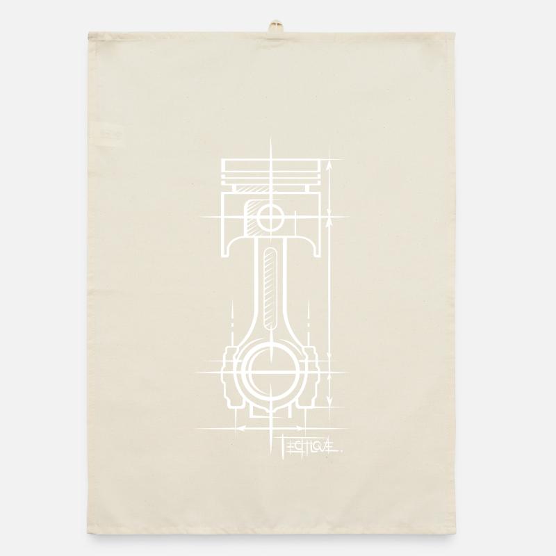 Piston Tattoo Drawing Techlove Sketch Icon Organic dish towel