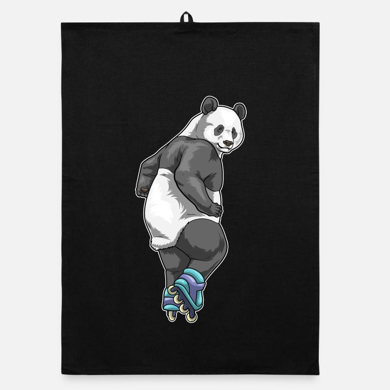 Panda Inline skating roller skates Organic dish towel