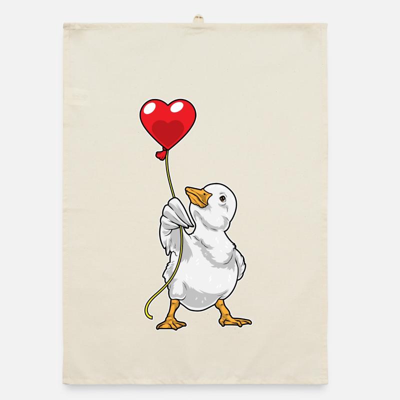 Ente Luftballon Organic Geschirrtuch