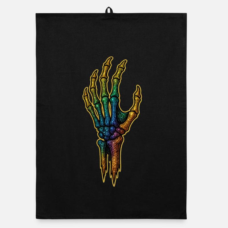 Rainbow Bone Hand HALLOWEEN 🎃 Organic dish towel