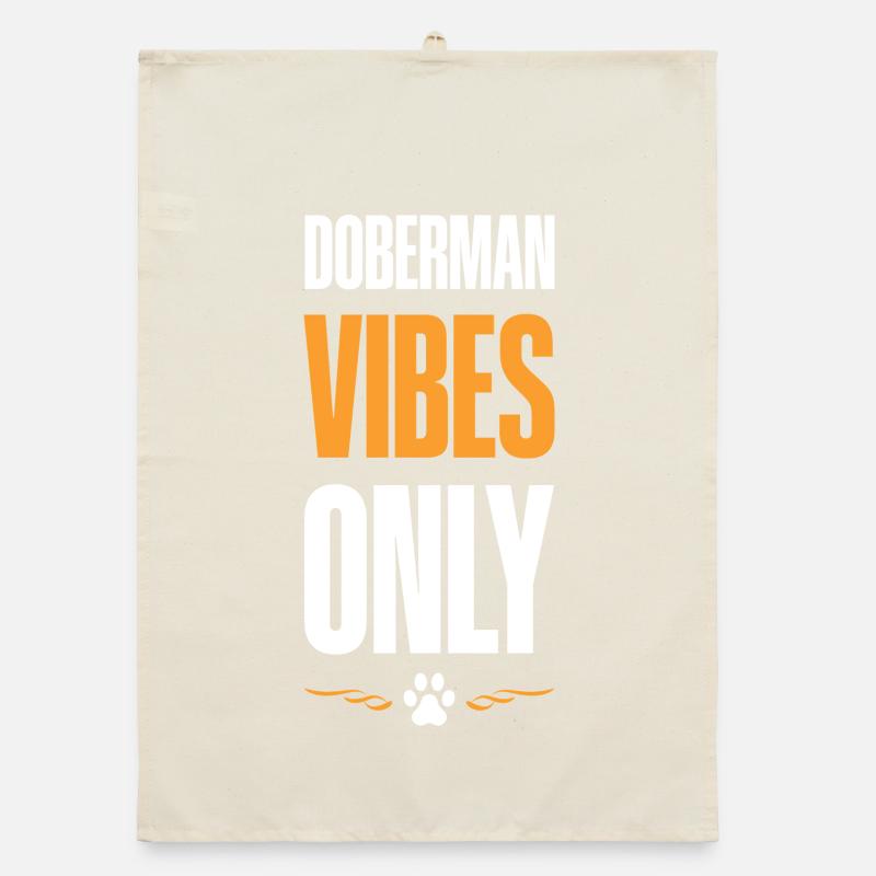 Doberman Vibes Only Organic dish towel