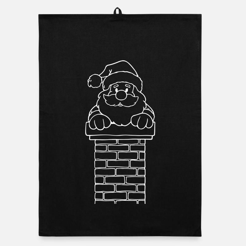 Cheminée du Père Noël Drôle Torchon bio