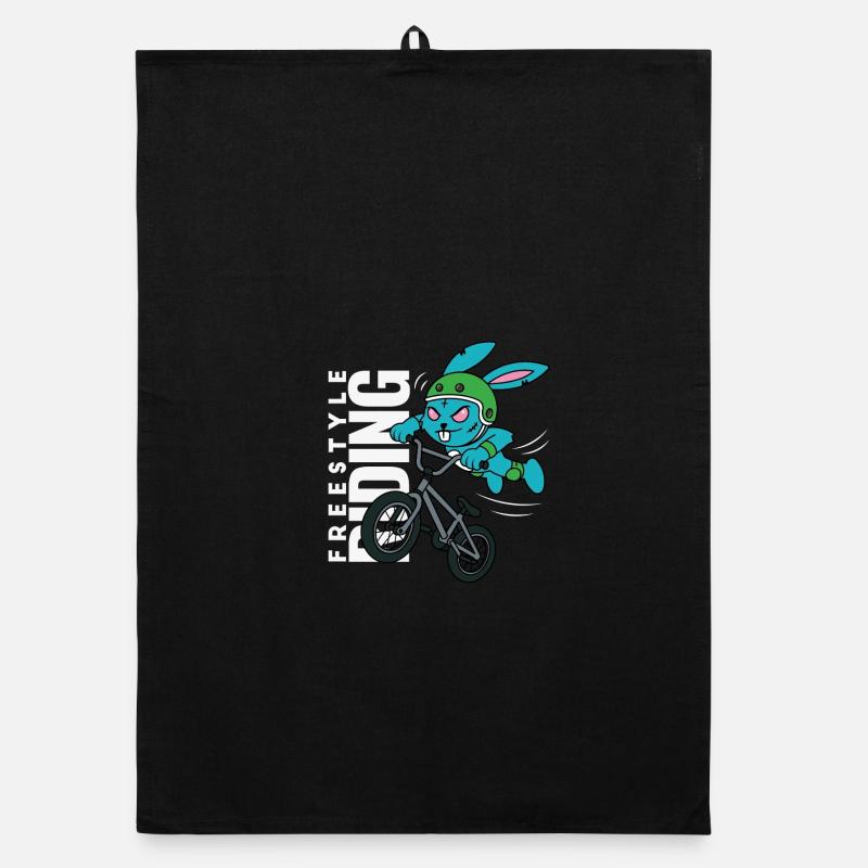 Lapin BMX Freestyle - Extreme Riding Design - Torchon bio - noir