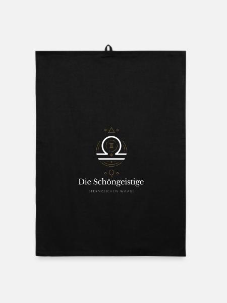 Waage Sternzeichen Glyphen - Organic Geschirrtuch - Schwarz - Vorne