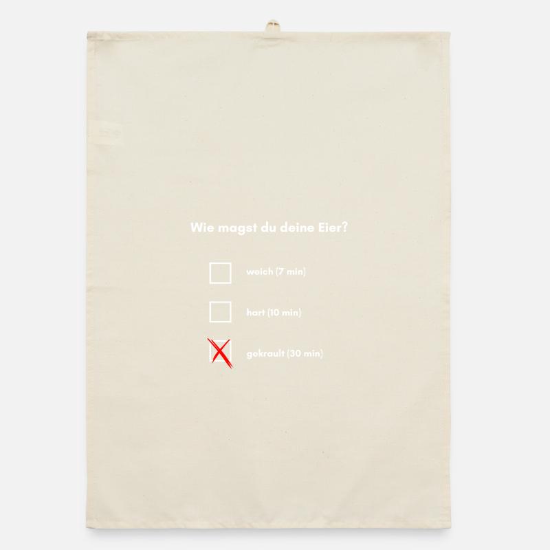 How do you like your eggs? Organic dish towel