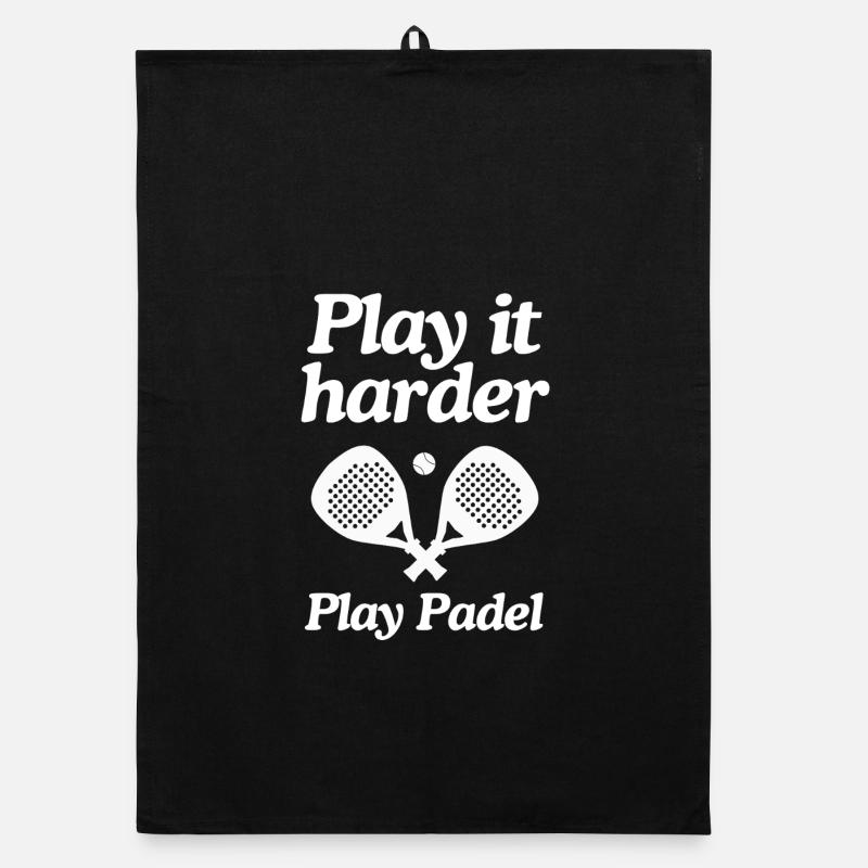 Jouez plus fort – Paddle Logo - Torchon bio - noir