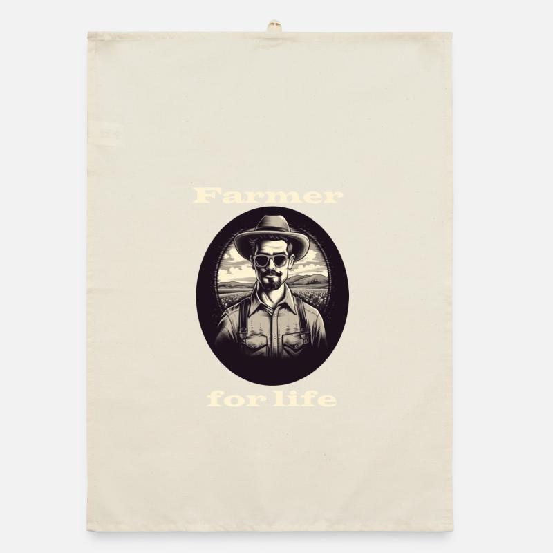 Farmer for life white Organic dish towel