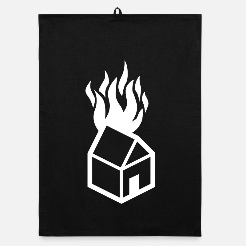Burning house Organic dish towel