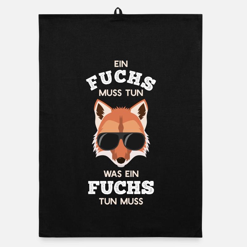 Cooler Fuchs mit Sonnenbrille Rotfuchs Organic Geschirrtuch