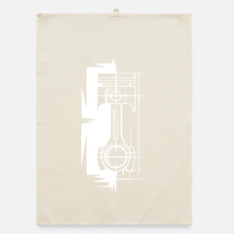 Piston Sketch Off Block Engine Car Symbol v8 Logo Organic dish towel
