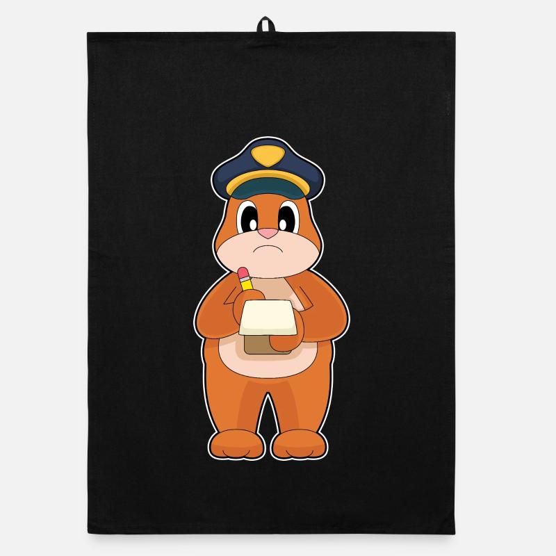 bear policeman ticket police Organic dish towel