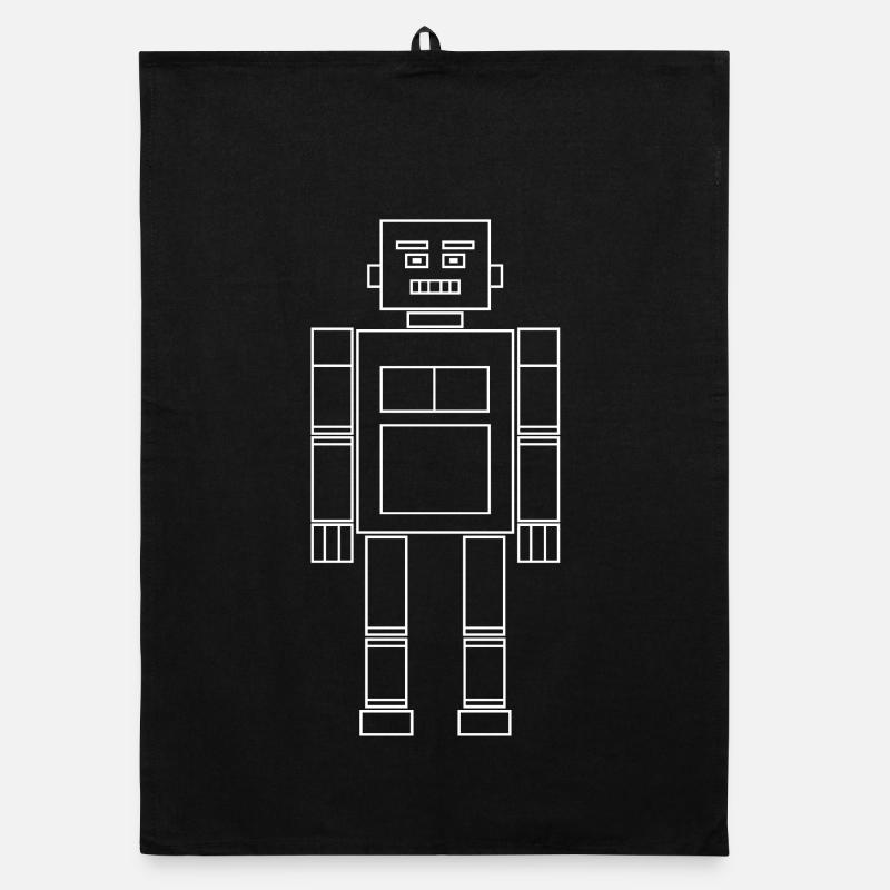 Roboter / Weiß / Reduziert Organic Geschirrtuch