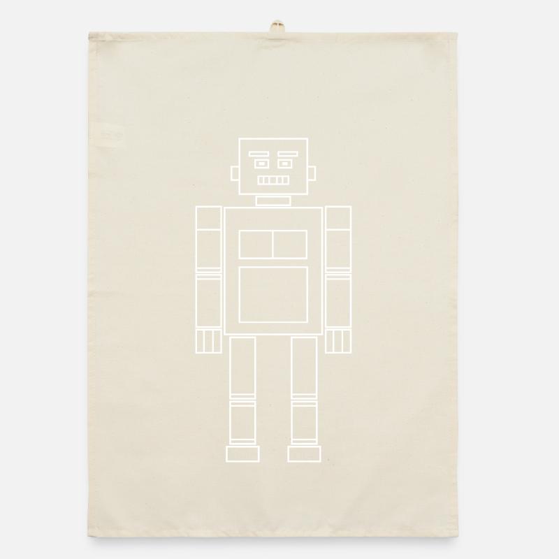 Robot / White / Reduced Organic dish towel