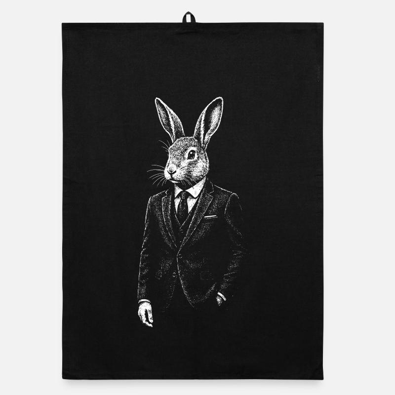 Dapper Rabbit in Suit Organic dish towel