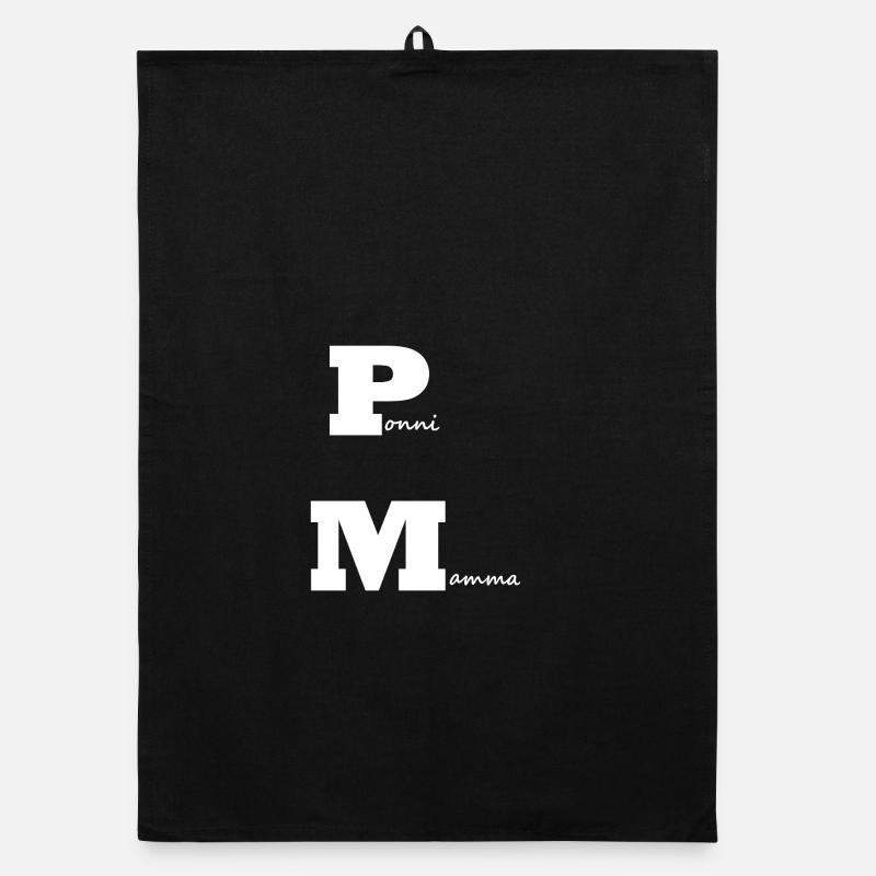 PonyMama weiß - Organic Geschirrtuch - Schwarz