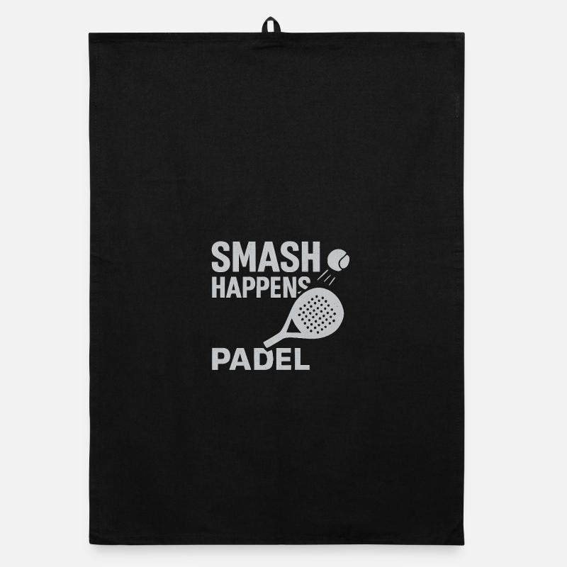 Smash Happens Padel - Organic Geschirrtuch - Schwarz