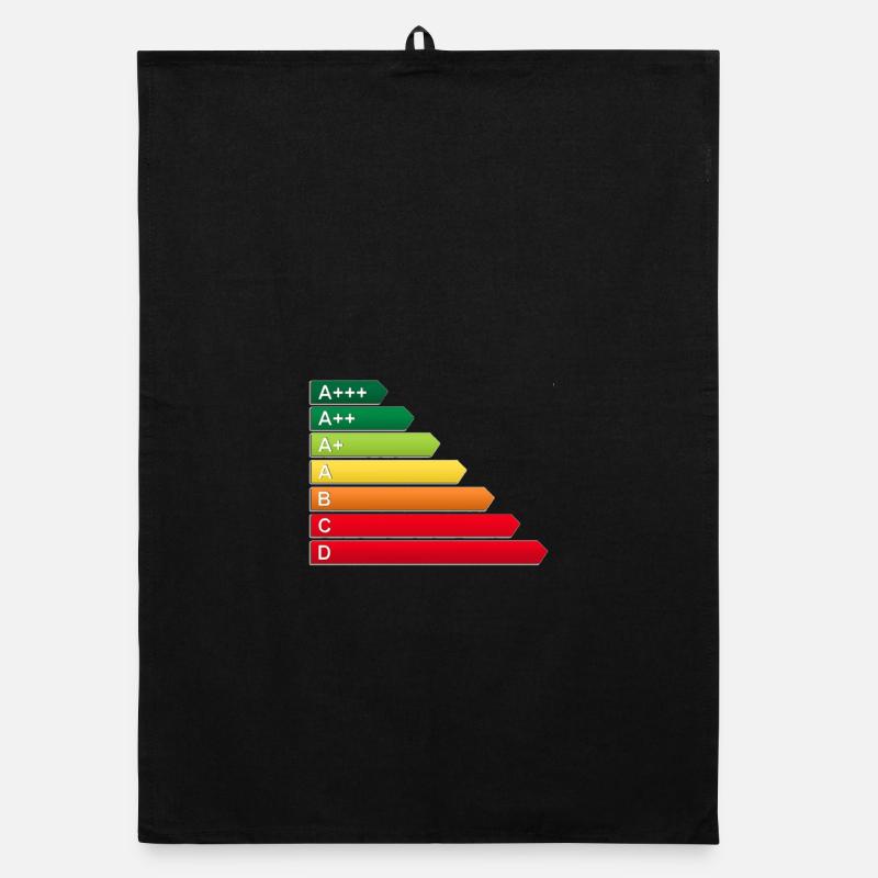 Label énergétique SF - Torchon bio - noir