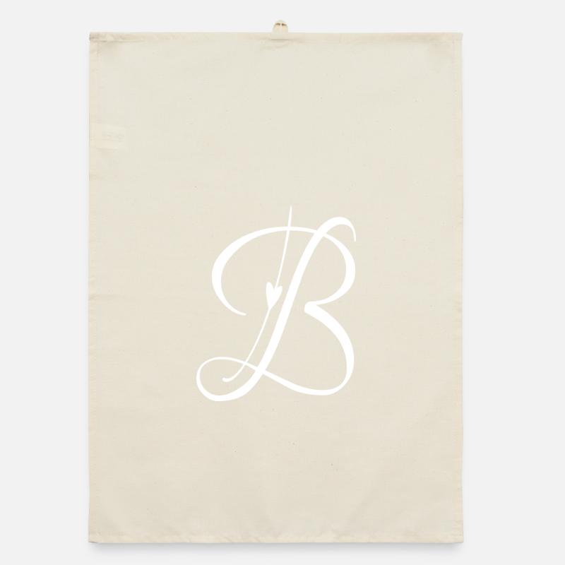 Letter B Initial Alphabet Monogram Pocket Style Organic dish towel