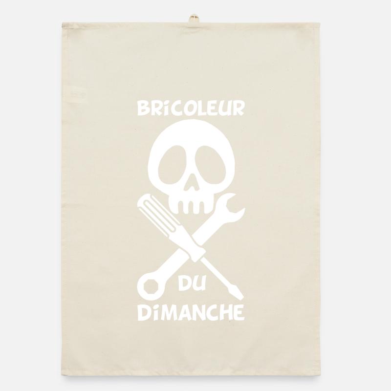 Bricoleur du dimanche (blanc) Torchon bio