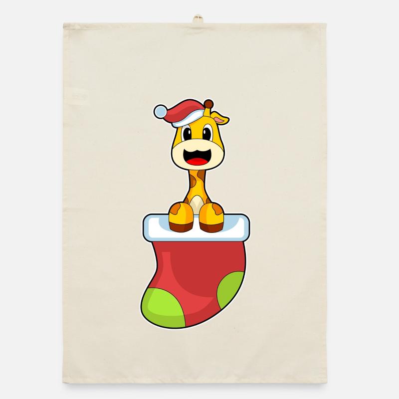 Girafe Noël Noël Chaussettes Torchon bio